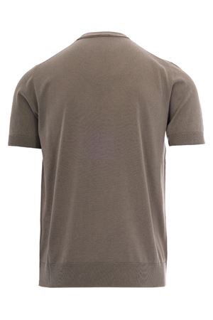 T-shirt in maglia di seta e cotone verde PAOLO PECORA | A010F2005326